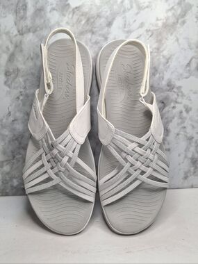 Skechers Arch Fit Reggae Sport Hometown Sandals 163321 White/Gray Womens 11